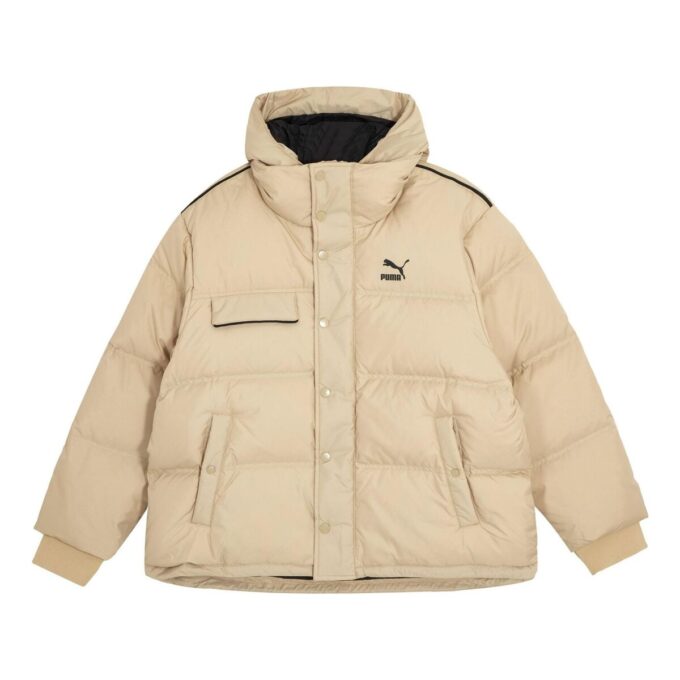 Abrigo de invierno con capucha y plumón ultrafino «beige»