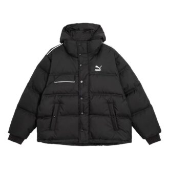 Abrigo de invierno con capucha y plumón ultrafino «Negro»