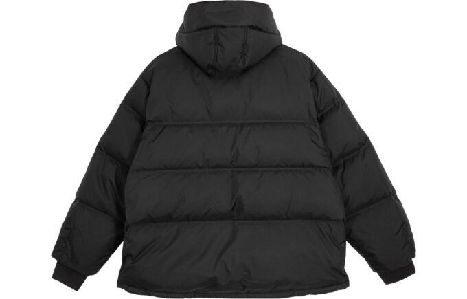 Abrigo de invierno con capucha y plumón ultrafino «Negro»