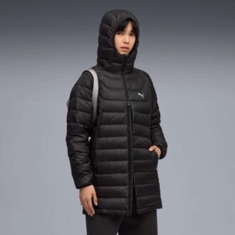 Abrigo largo con capucha para mujer