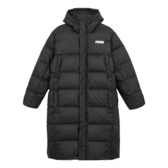 Abrigo largo de plumas oversize «Negro y blanco»