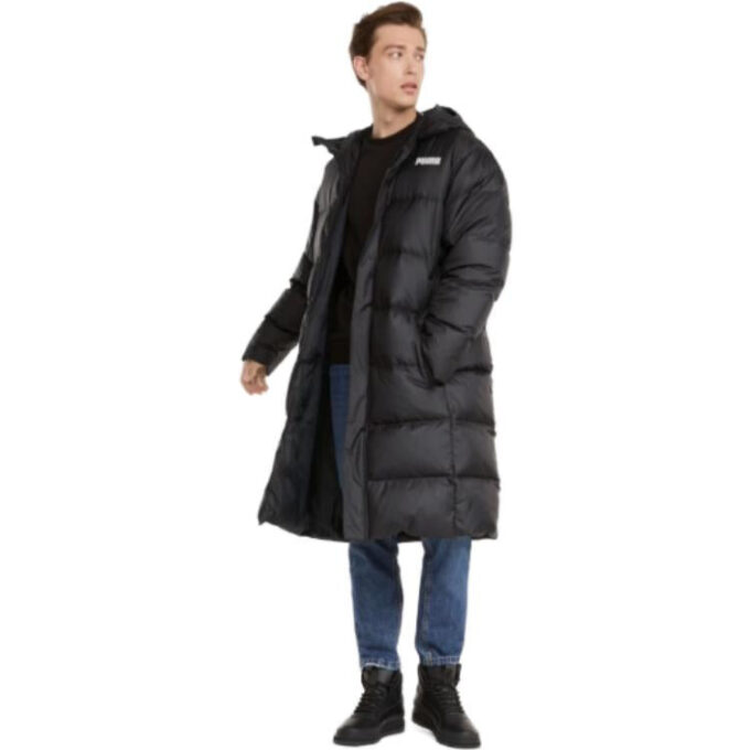 Abrigo largo de plumas oversize «Negro y blanco»
