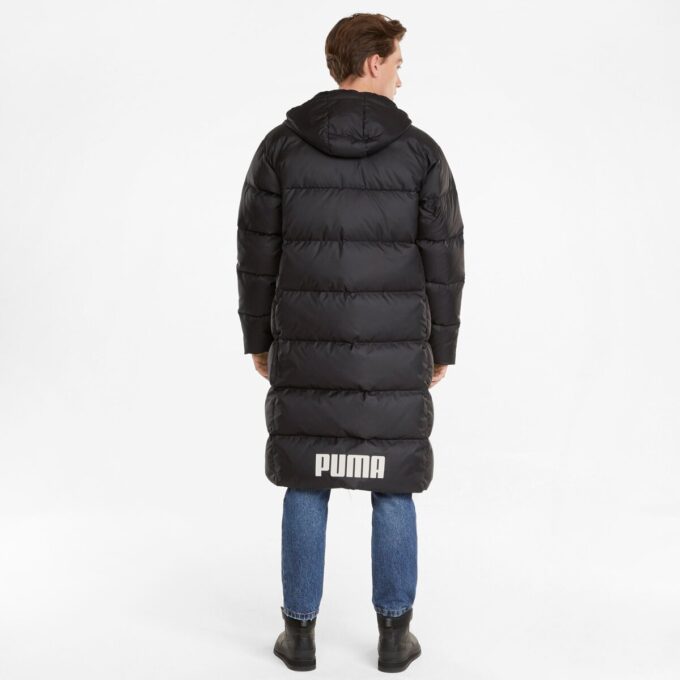 Abrigo largo de plumas oversize «Negro y blanco»