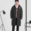 Abrigo largo de plumas oversize «Negro y blanco»