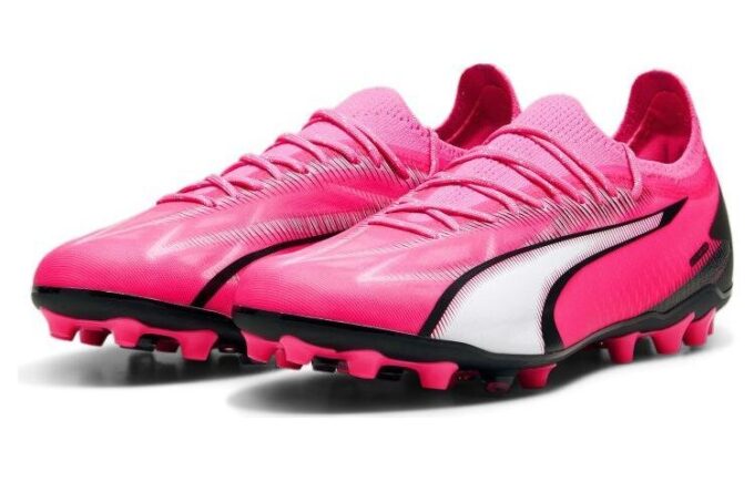 Botas de fútbol Ultra Ultimate MG «Rosa y blanco»
