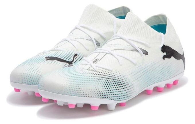Botas Future 7 Match MG «Blanco, Azul y Rosa»