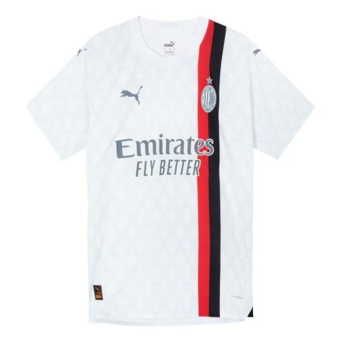 Camiseta auténtica de visitante del ACM con el logotipo «Blanca»
