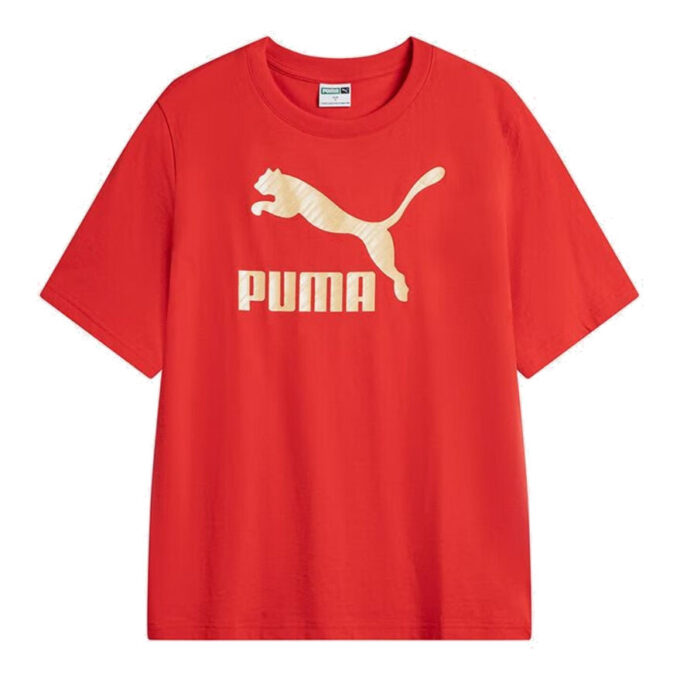 Camiseta clásica de manga corta GS «Rojo y dorado»
