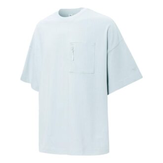Camiseta con bolsillo y logo «Azul claro»