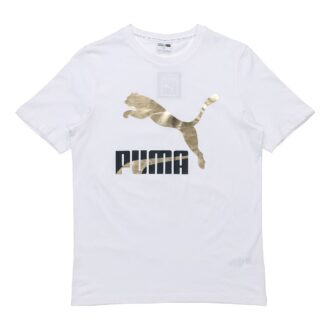 Camiseta con el logotipo clásico «Blanco, dorado y negro»