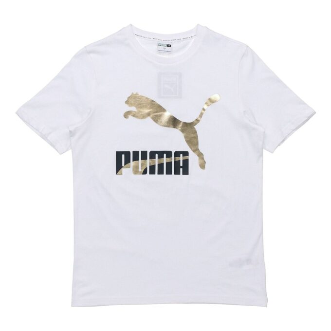 Camiseta con el logotipo clásico «Blanco, dorado y negro»