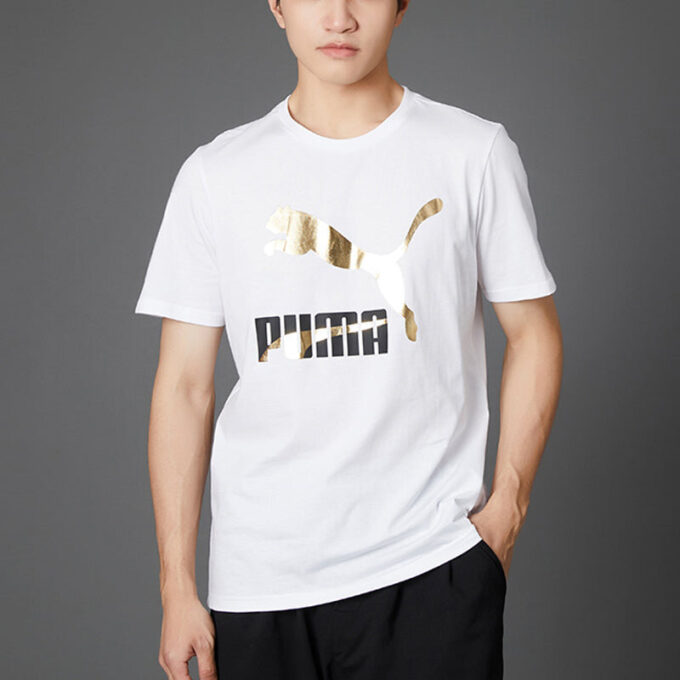 Camiseta con el logotipo clásico «Blanco, dorado y negro»