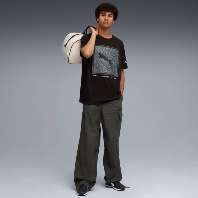 Camiseta con estampado de caja para hombre