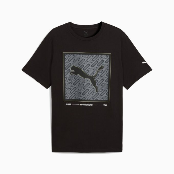 Camiseta con estampado de caja para hombre