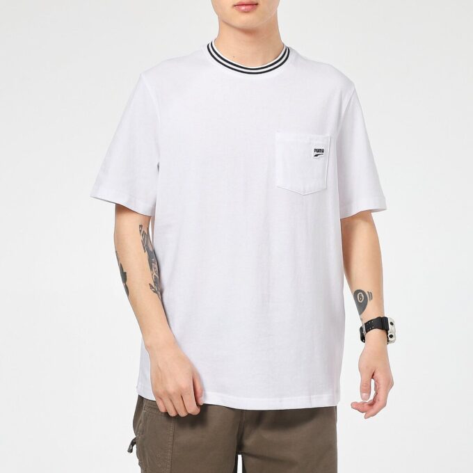 Camiseta de bolsillo Downtown «Blanca y negra»