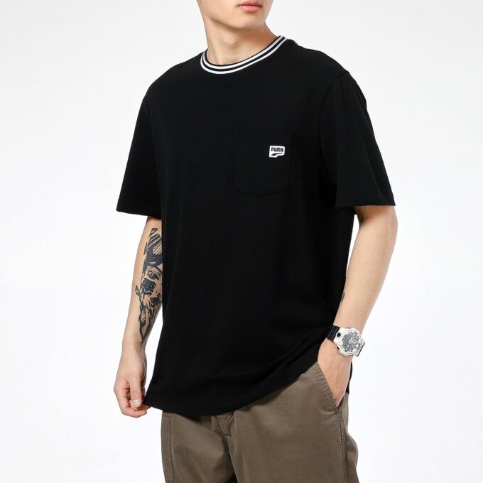Camiseta de bolsillo Downtown «Negro y blanco»