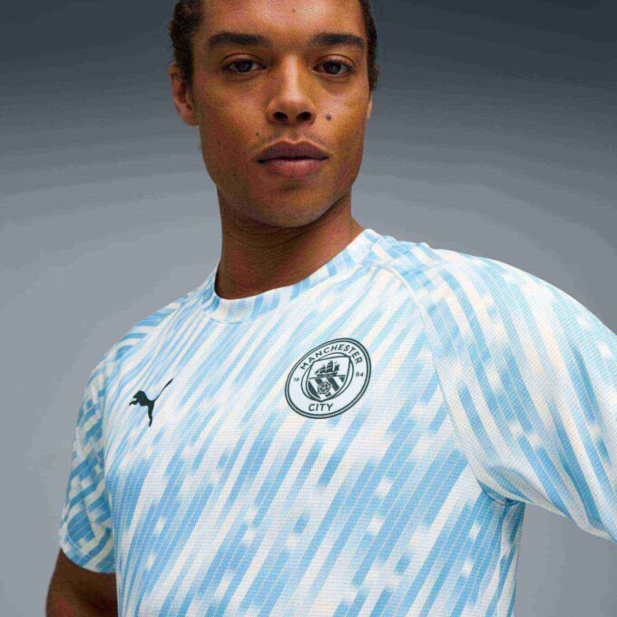 Camiseta de calentamiento de fútbol del Manchester City para hombre
