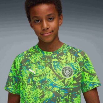 Camiseta de calentamiento de fútbol para niños grandes del Manchester City antes del partido