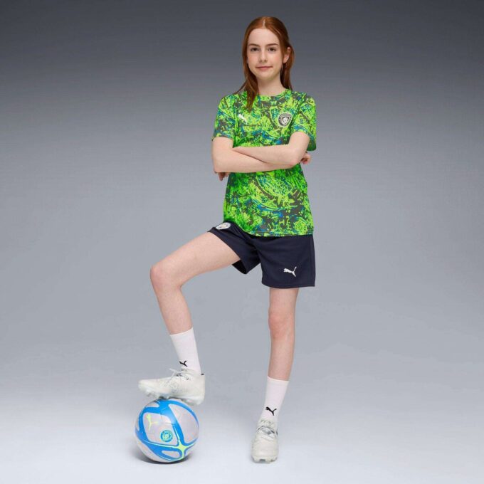 Camiseta de calentamiento de fútbol para niños grandes del Manchester City antes del partido