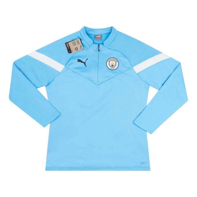 Camiseta de entrenamiento polar Puma con cremallera de 1/4 del Manchester City 2022-23 «Azul cielo»