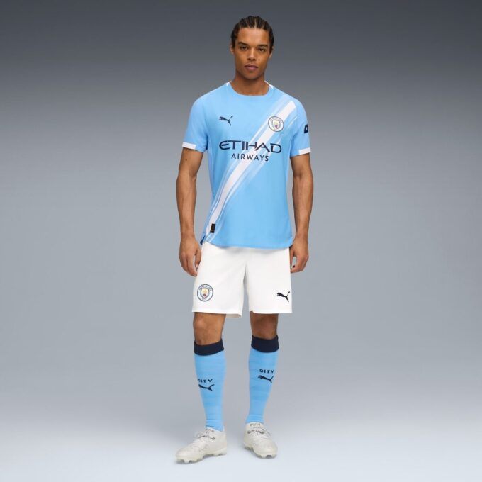 Camiseta de fútbol auténtica de local del Manchester City 25/26 para hombre