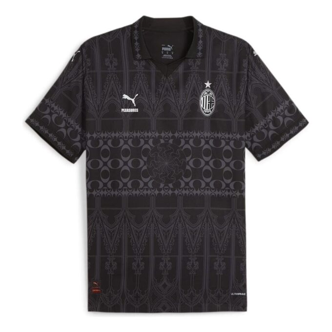 Camiseta de fútbol auténtica PUMA x PLEASURES del AC Milan «Negra»
