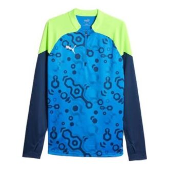 Camiseta de fútbol IndividualCUP con cremallera de un cuarto «Azul Verde»