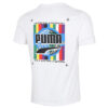 Camiseta de manga corta con estampado fotográfico de grafiti «Blanco, azul y rojo»