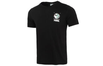 Camiseta de manga corta con estampado fotográfico de grafiti «Negro, azul y rojo»