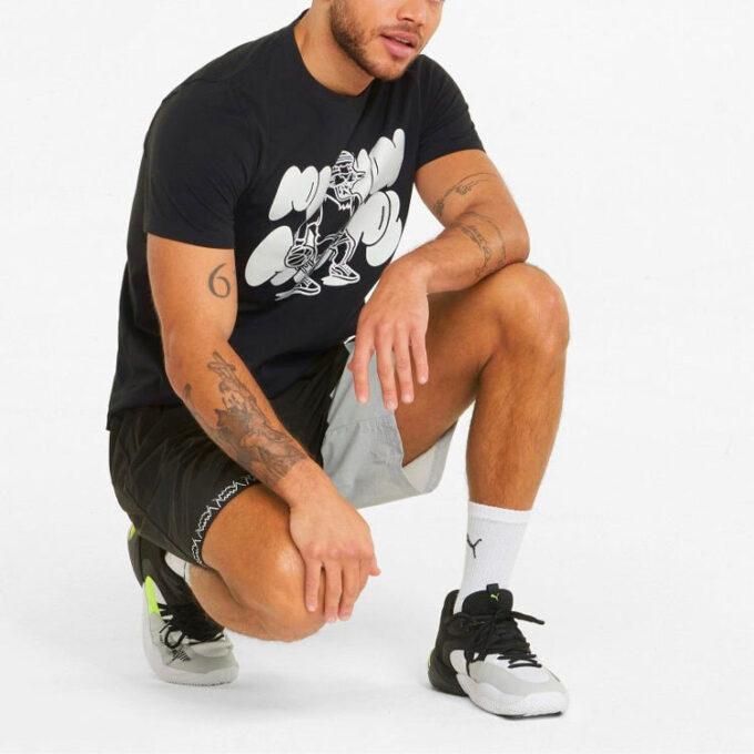 Camiseta de manga corta de baloncesto Qualifier «Negro y blanco»