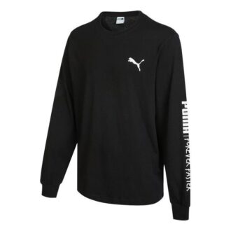 Camiseta de manga larga con texto en inglés «Handwriting» (negra)