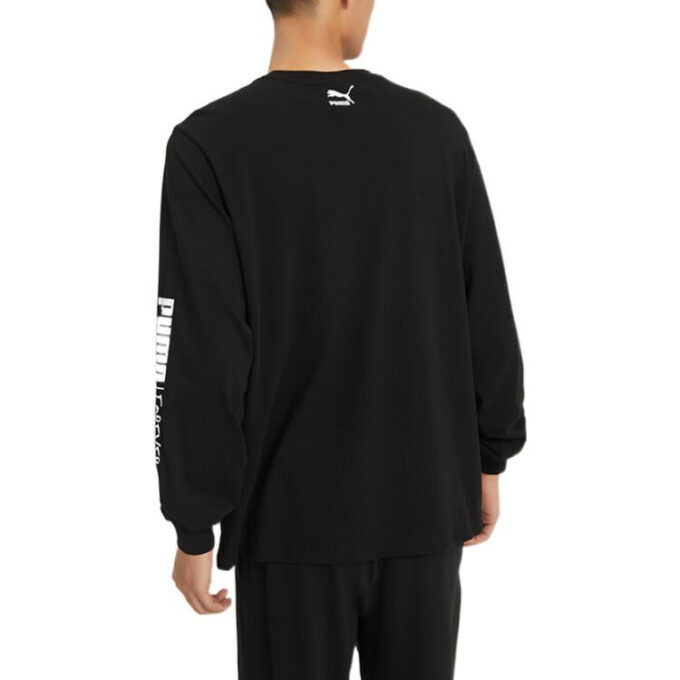 Camiseta de manga larga con texto en inglés «Handwriting» (negra)