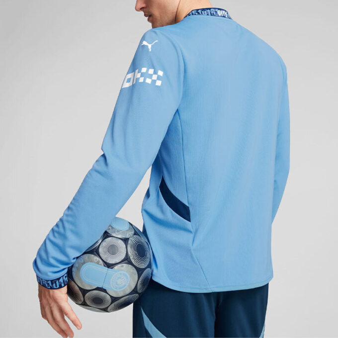 Camiseta de manga larga local del Manchester City 24/25 «Azul y blanco»