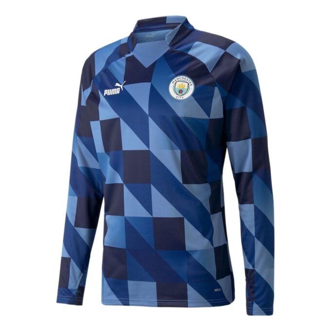 Camiseta de manga larga prepartido del Manchester City FC «Azul Marino»
