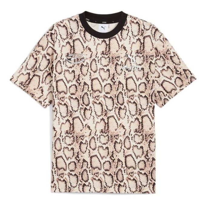 Camiseta de piel de serpiente PUMA x A$AP ROCKY «Marfil escarchado AOP»