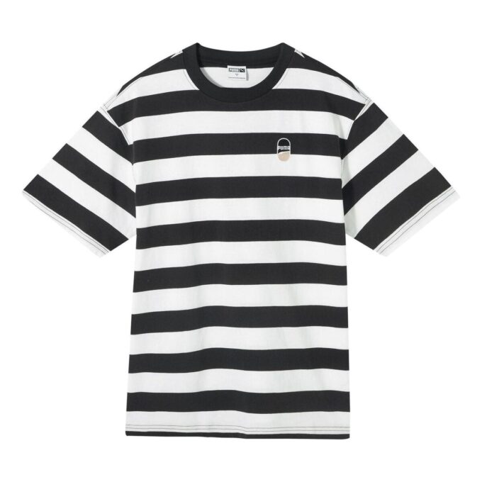 Camiseta de rayas del centro «Negro y blanco»
