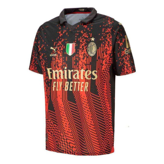 Camiseta de visitante del AC Milan 2022/2023, 4.ª edición, versión estadio, «Roja»