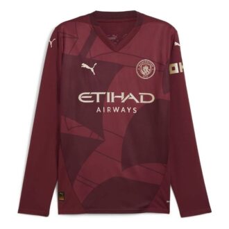 Camiseta de visitante del Manchester City 24/25 (manga larga) «Roja»