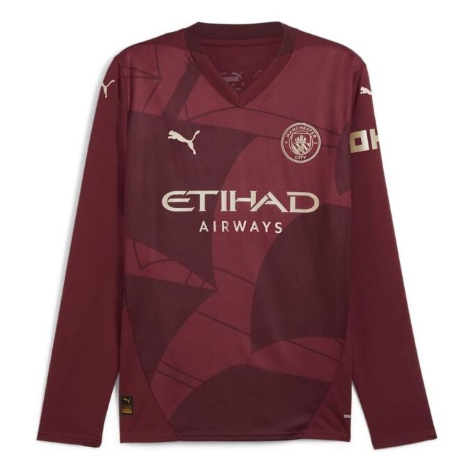 Camiseta de visitante del Manchester City 24/25 (manga larga) «Roja»