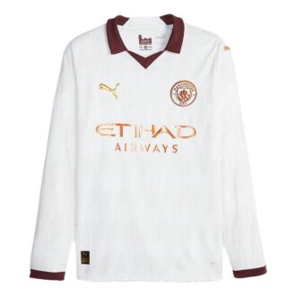 Camiseta de visitante del Manchester City para niño, temporada 2023/24, «Blanca»