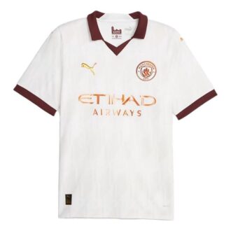 Camiseta de visitante Stadium del Manchester City para hombre 2023-24 «Blanca»