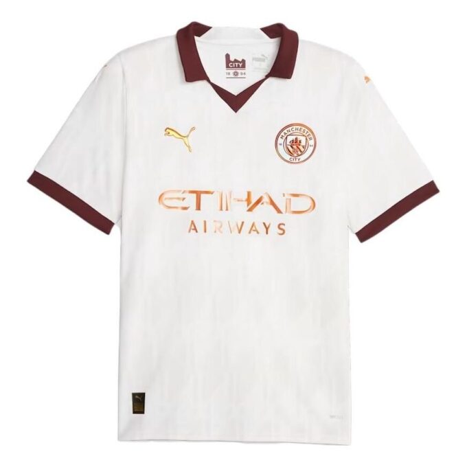 Camiseta de visitante Stadium del Manchester City para hombre 2023-24 «Blanca»