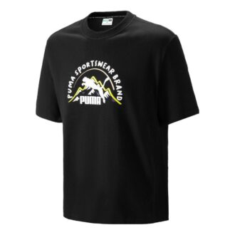 Camiseta deportiva de montaña para acampar «negra»