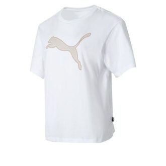 Camiseta deportiva estampada para mujer «Blanco y beige»