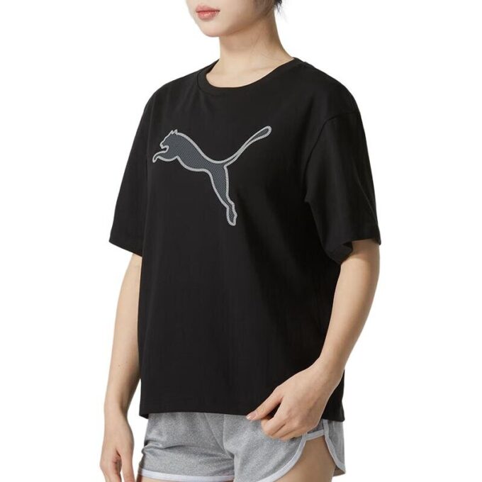 Camiseta deportiva gráfica para mujer «Negro y gris»