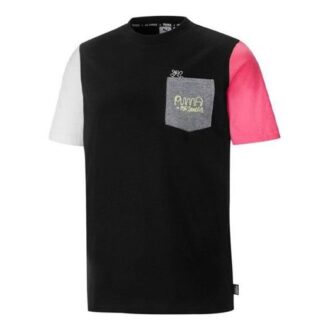 Camiseta deportiva informal de cuello redondo y manga corta PUMA x Mr Doodle Crossover, color negro