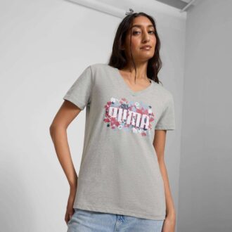 Camiseta floral con gráficos para mujer