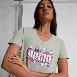 Camiseta floral con gráficos para mujer