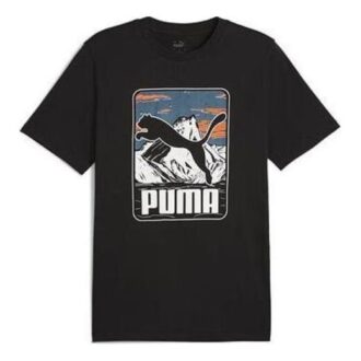 Camiseta gráfica de montaña «Negra»