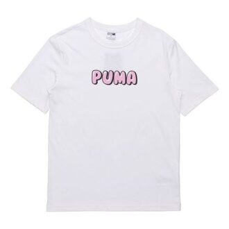Camiseta gráfica del centro «Blanco y rosa»